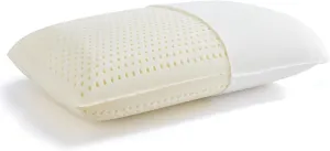 100% Natural Premium Latex Pillow, Bed Pillow with Removable Cotton Cover, Firm Queen Size Sleeping Pillow, Helps Relieve Pain and Pressure, Suitable for Side Back or Stomach Sleepers