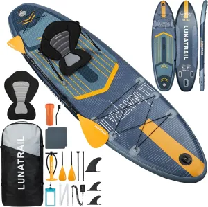 【11'×34"】 Extra Long/Extra Wide Premium Inflatable Stand Up Paddle Board (SUP) – Portable & Lightweight for Yoga, Surfing, Family Fun | Complete Kit with Paddle, Pump, Bag | Durable Design