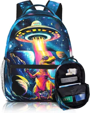 15 Inch Dinosaur Backpack for Boys Ages 6-8, Lightweight School Bookbag with Large Capacity & Padded Ergonomic Back, Ideal for Kindergarten & Elementary