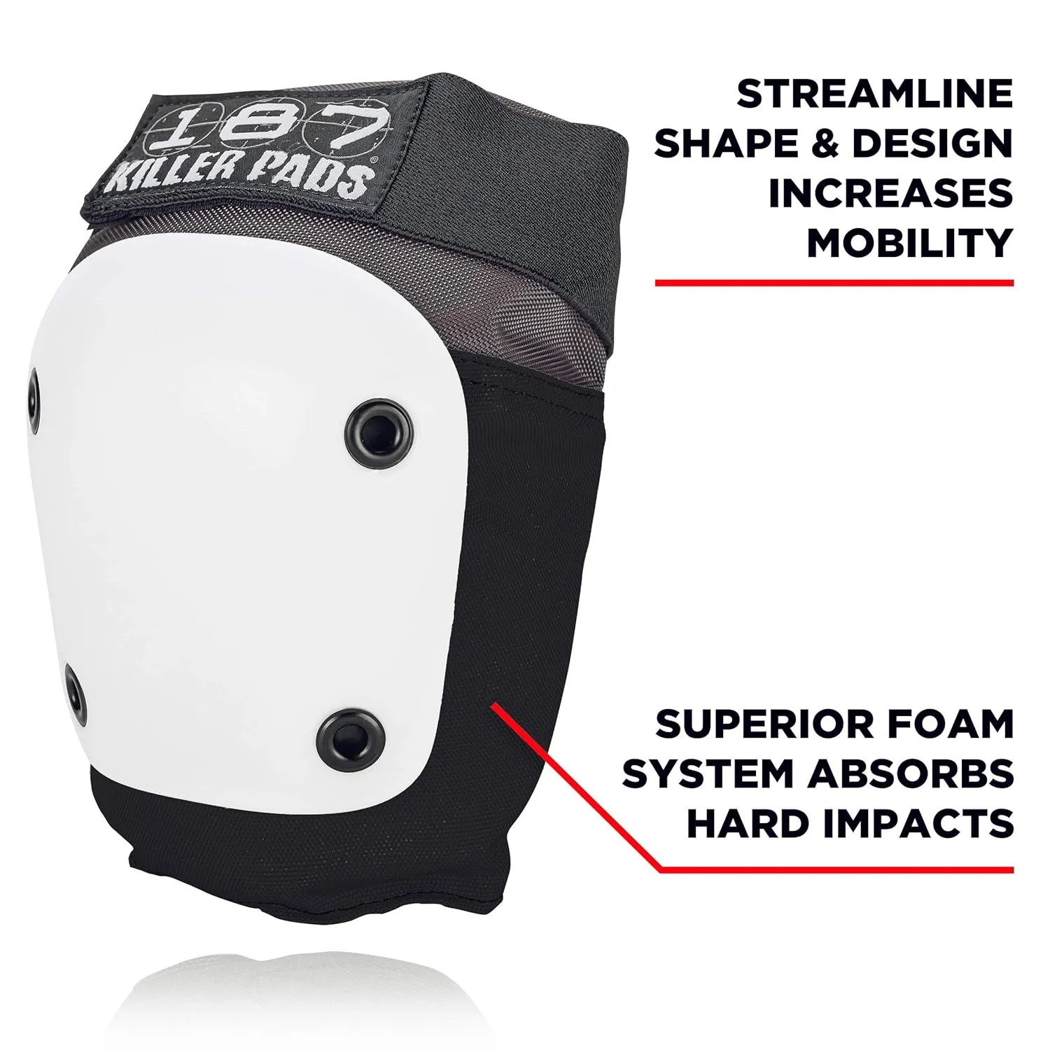 187 Killer Pads Fly Knee Pad, Grey/White, X-Large
