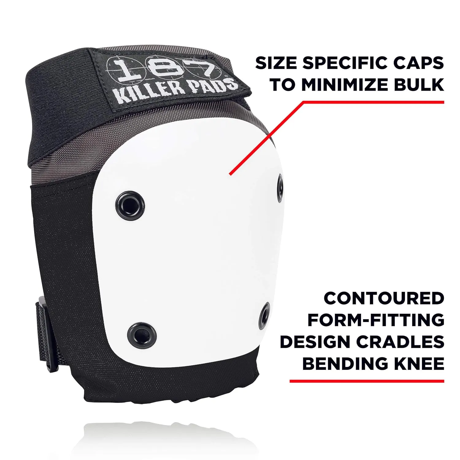 187 Killer Pads Fly Knee Pad, Grey/White, X-Large