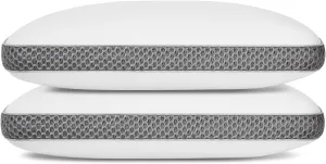 2 Pack Cooling Bed Pillows for Sleeping, Memory Foam Bed Pillows Queen Size Set of 2, Gel Pillow for Sleepers Cool Pillow for Side Back and Stomach Sleepers,Supportive（Grey）