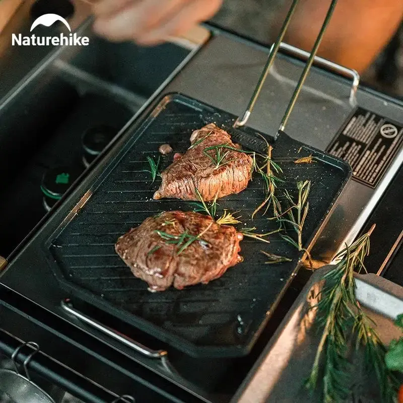 2023 Non Stick Frying Pan Outdoor Camping Barbecue Plate Portable Picnic Grill Tray Hiking BBQ Camping Oven Plate
