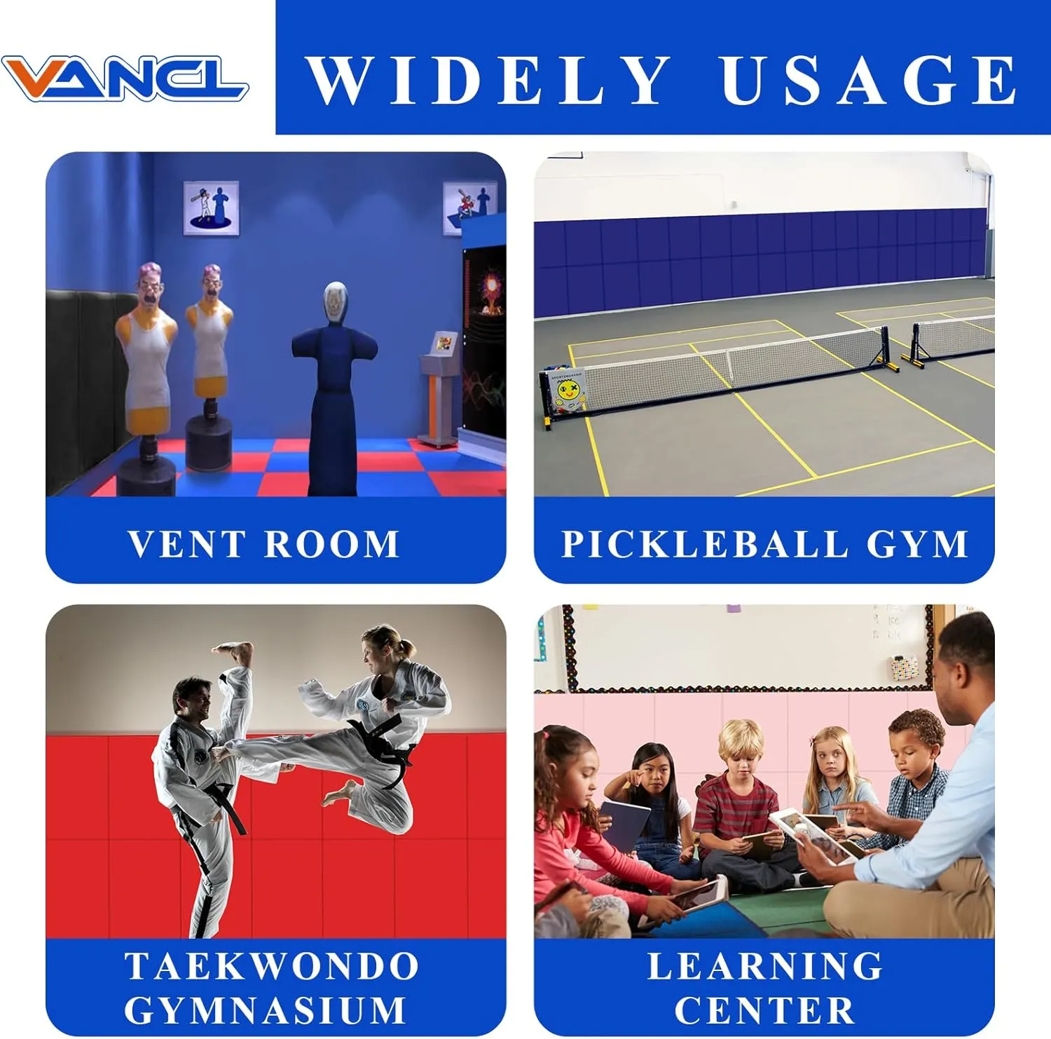 2" Thick/4" Thick Gym Wall Padding Foam Gym Wall Pads for Kids Gym Padding for Wall Mats Wall Protection Pad, Durable Waterproof Basketbakll Wall Padding for Safety Colorful