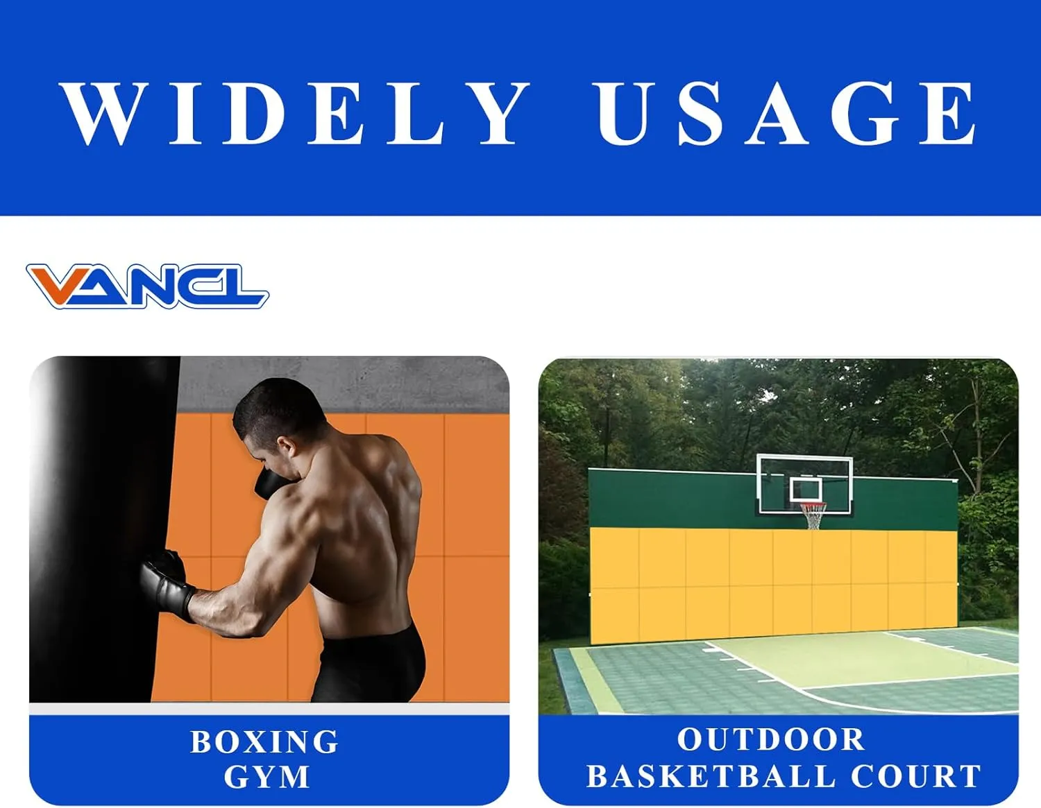 2" Thick/4" Thick Gym Wall Padding Foam Gym Wall Pads for Kids Gym Padding for Wall Mats Wall Protection Pad, Durable Waterproof Basketbakll Wall Padding for Safety Colorful