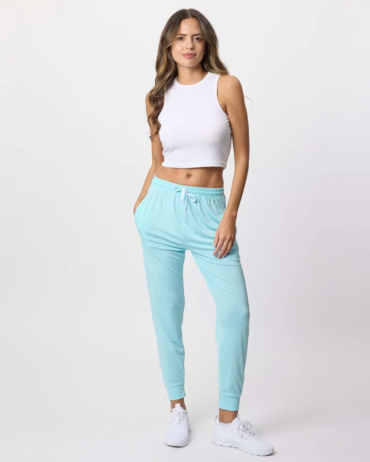 3 Pack: Women's Ultra-Soft Silky Dry Fit Lounge Joggers Lightweight Dry-Fit Pants with Pockets (Available in Plus)