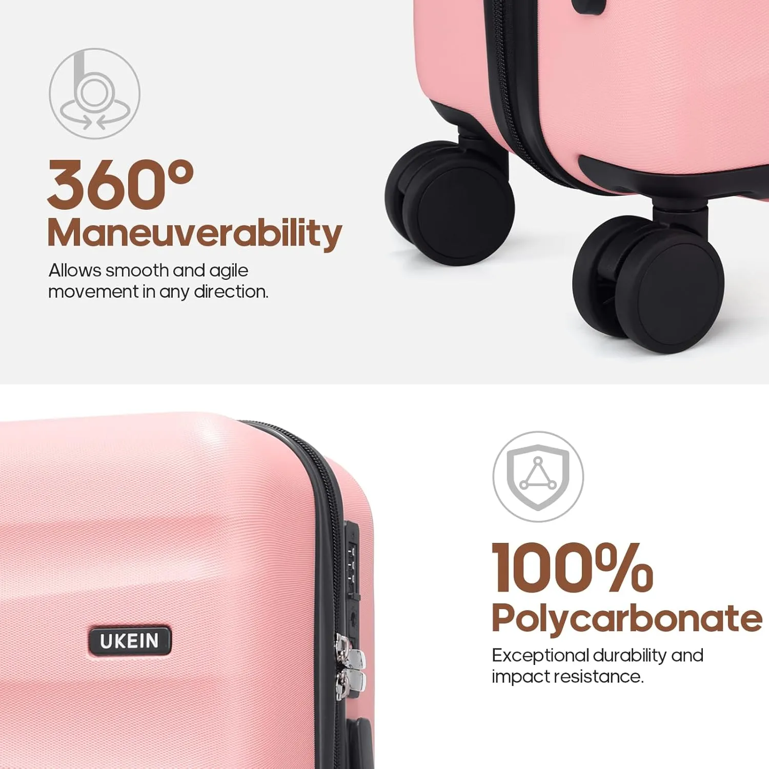 3-Piece Polycarbonate Luggage Set with Backpack