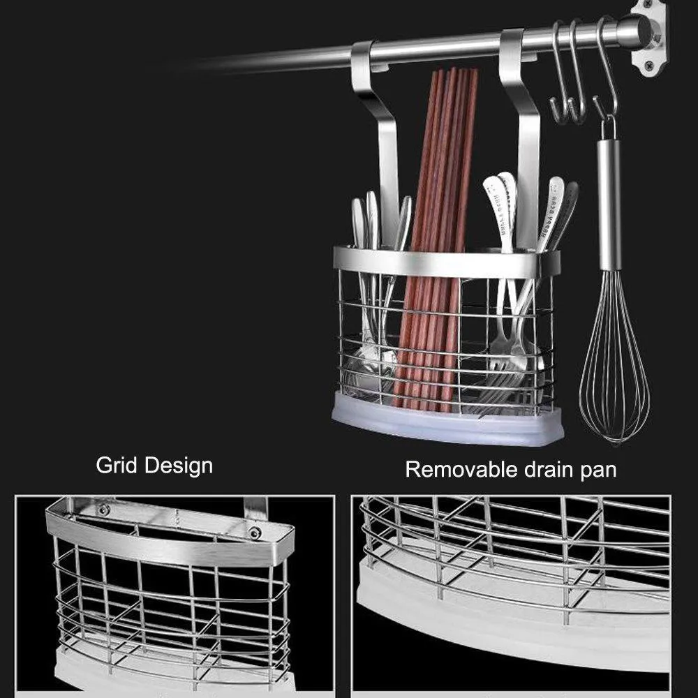 304 Stainless Steel Kitchen Shelves Wall Hanging Turret 3 Layer Spice Jars Organizer Foldable Dish Drying Rack Kitchen Utensils Holder