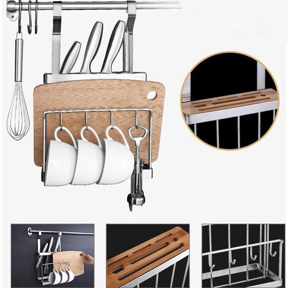 304 Stainless Steel Kitchen Shelves Wall Hanging Turret 3 Layer Spice Jars Organizer Foldable Dish Drying Rack Kitchen Utensils Holder