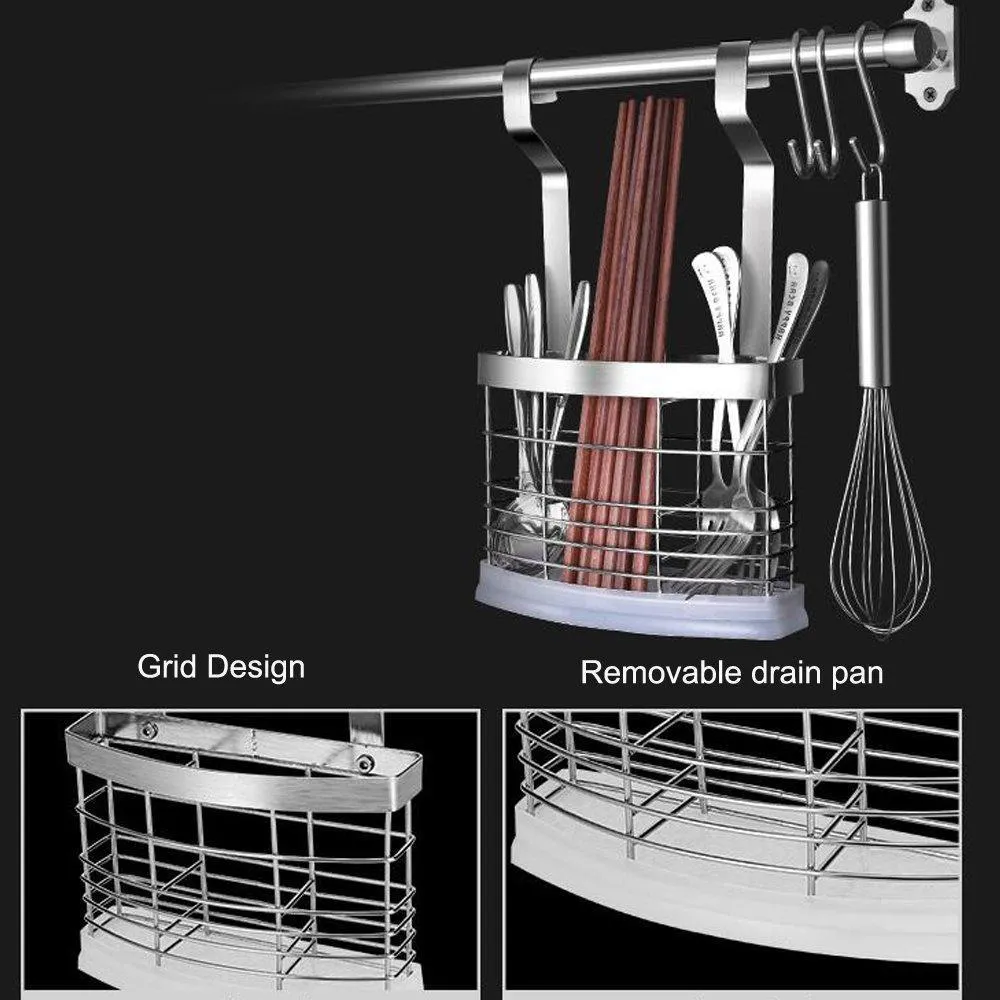 304 Stainless Steel Kitchen Shelves Wall Hanging Turret 3 Layer Spice Jars Organizer Foldable Dish Drying Rack Kitchen Utensils Holder