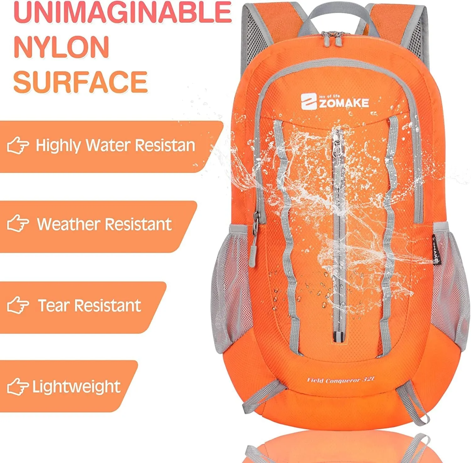 32L Lightweight Water-Resistant Packable Hiking Backpack