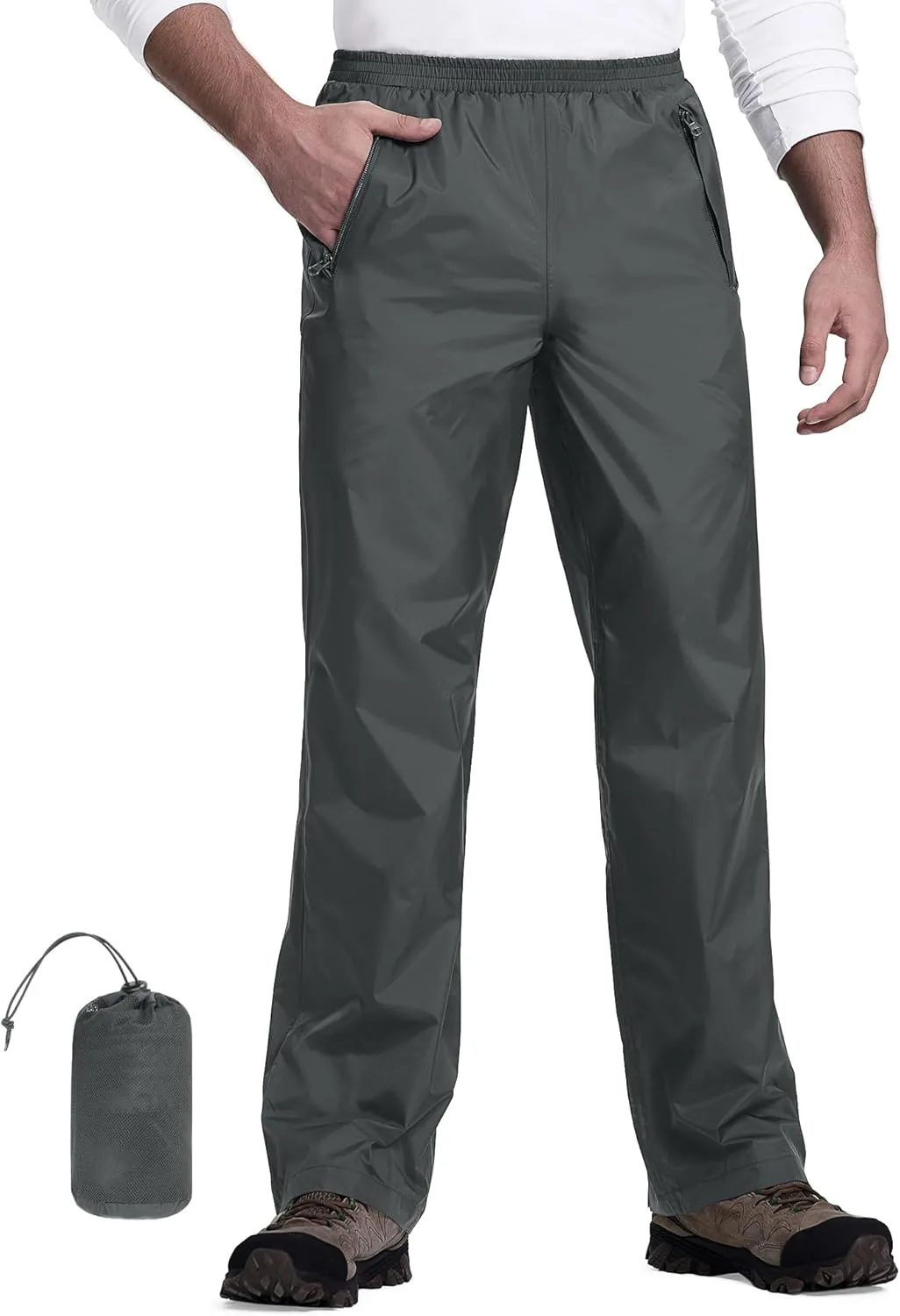 33,000ft Packable Rain Pants for Men Waterproof Hiking Pants Lightweight Rain Pants Outdoor Windproof Pant for Golf, Fishing