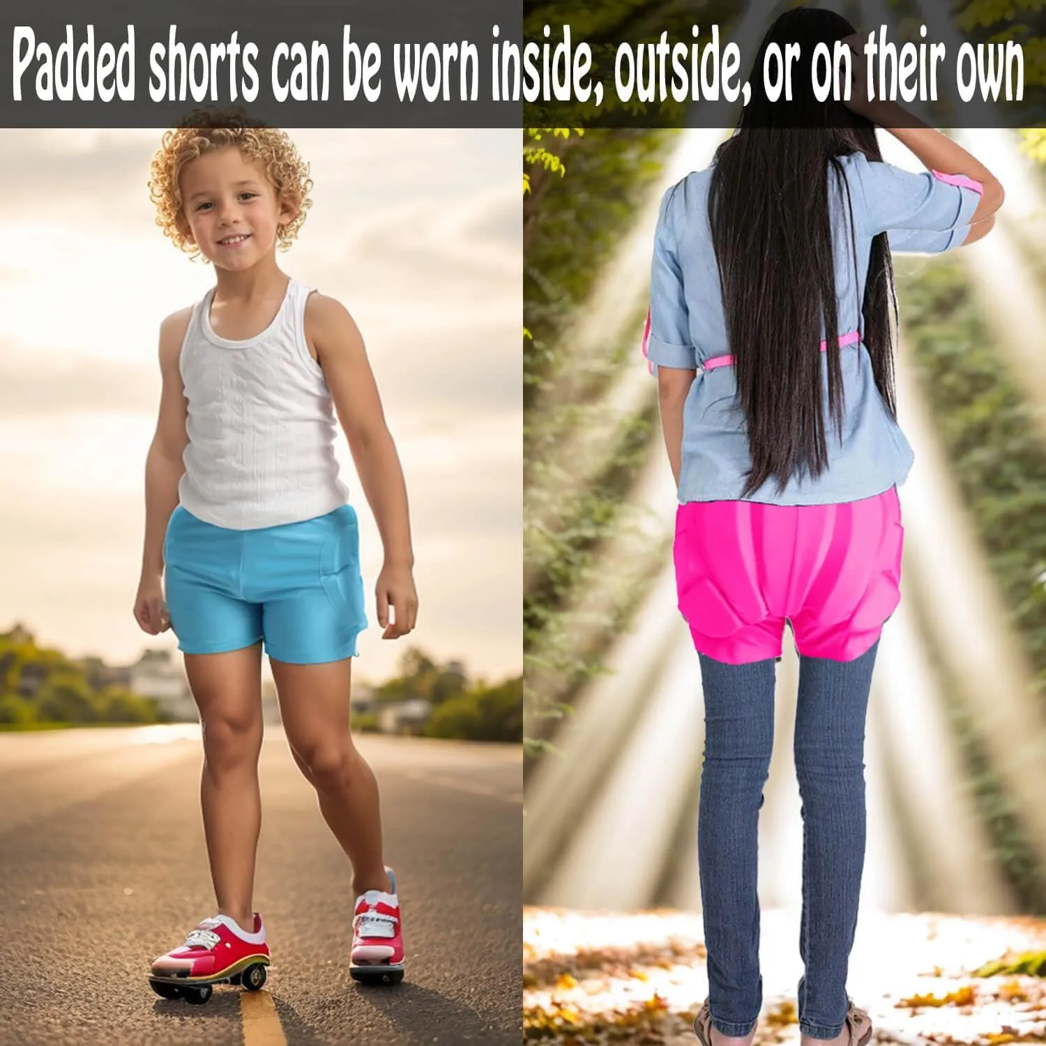 3D Hip Protective Pads Ski Pants-Thickened EVA Skateboard Crash Pad for Skating，Protective Padded Shorts for HIPS Tail Bone