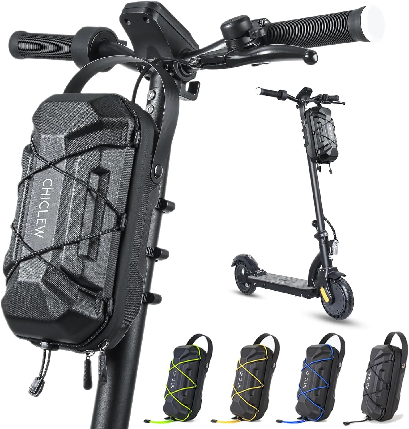 3L Electric Scooter Bag - Waterproof Storage Bag With Multicolor Drawstrings, Large Capacity Handlebar Bag Compatible With Scooters, Bikes, Segway Ninebot and NIU