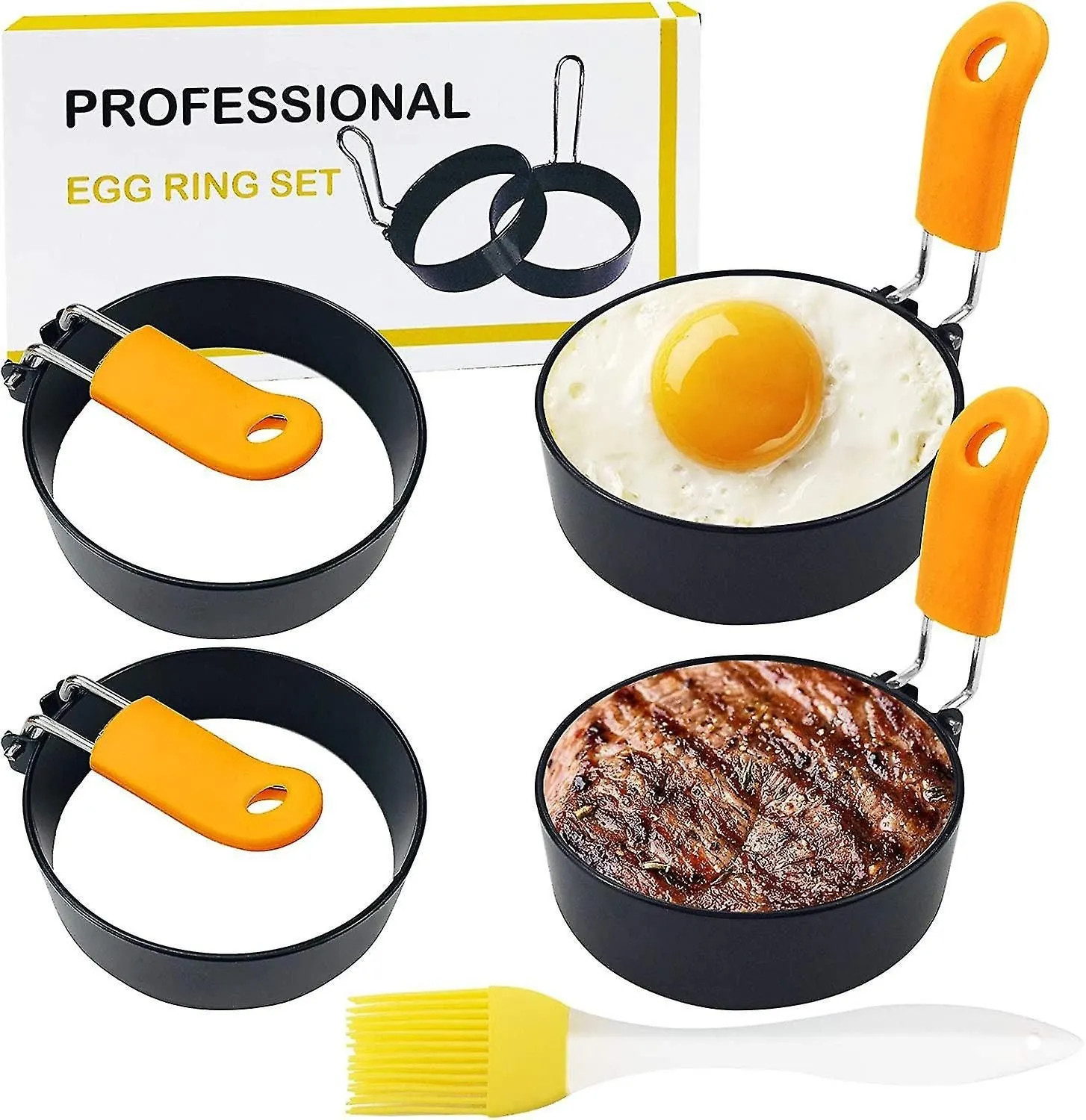 4 Pcs Egg Rings For Frying Eggs,stainless Steel Round Cooker Rings