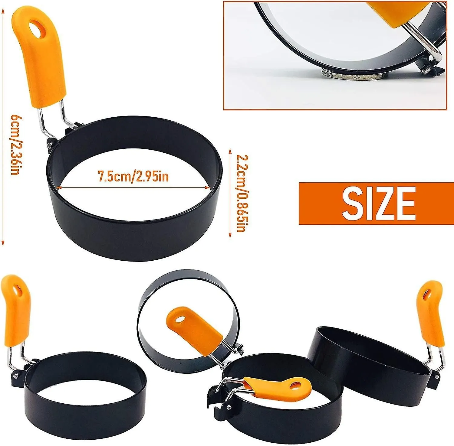 4 Pcs Egg Rings For Frying Eggs,stainless Steel Round Cooker Rings