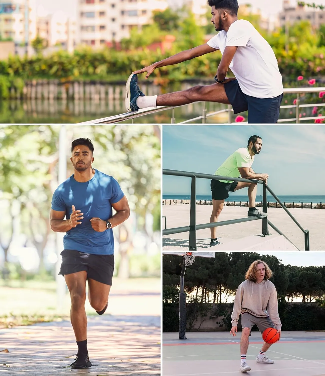 5 Pack Mens Athletic Gym Workout Shorts Quick Dry Basketball Running Lightweight Shorts with Pockets