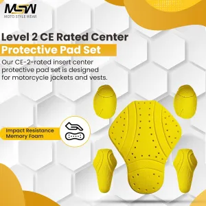 5 PC - CE Level 2 certified armor pads l Level 2 Approved Back, Shoulder And Elbows armor protector inserts for Motorcycle Jackets.