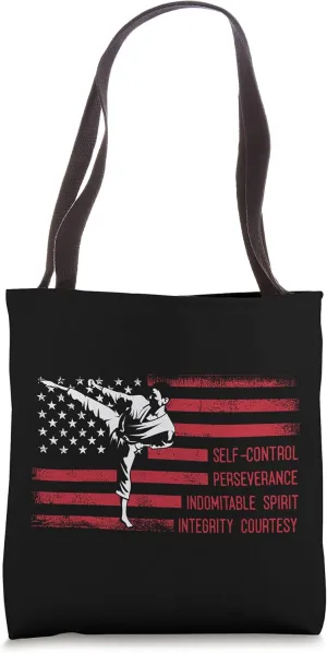 5 Tenets American Taekwondo Fighting Tote Bag