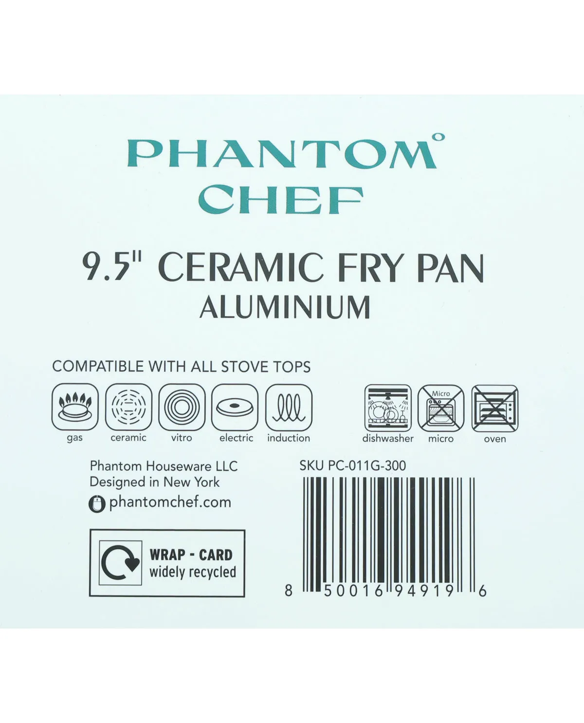 9.5" Green Ceramic Fry Pan