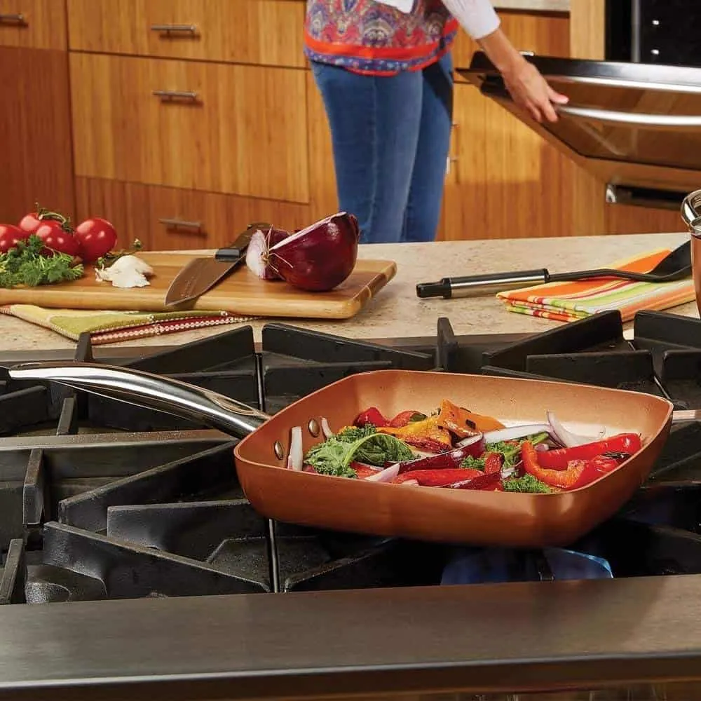 9.5" Square Copper Chef 5-in-1 Non-Stick Pan!  Retail $39.99