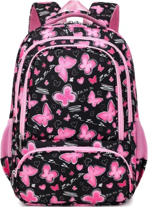abshoo Lightweight Kids Backpack For Girls Ages 6-8 Kindergarten Elementary School Bookbag Girls School Bag 8-10 (Butterfly)