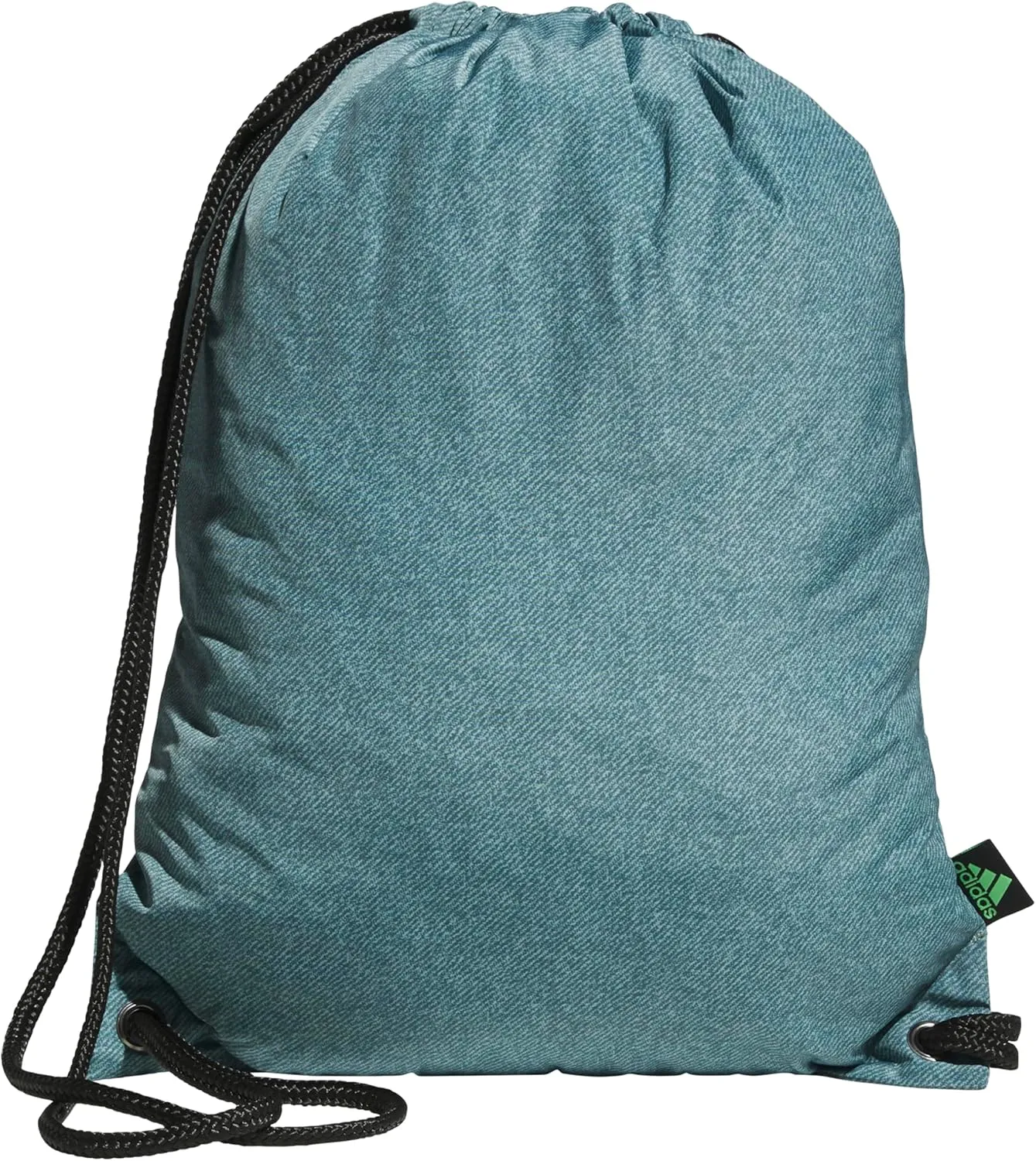 adidas Ready Sackpack, Drawstring Backpack for Women and Men, Lightweight Small Gym Bag, Twill Preloved Teal/Lime Burst Green, One Size