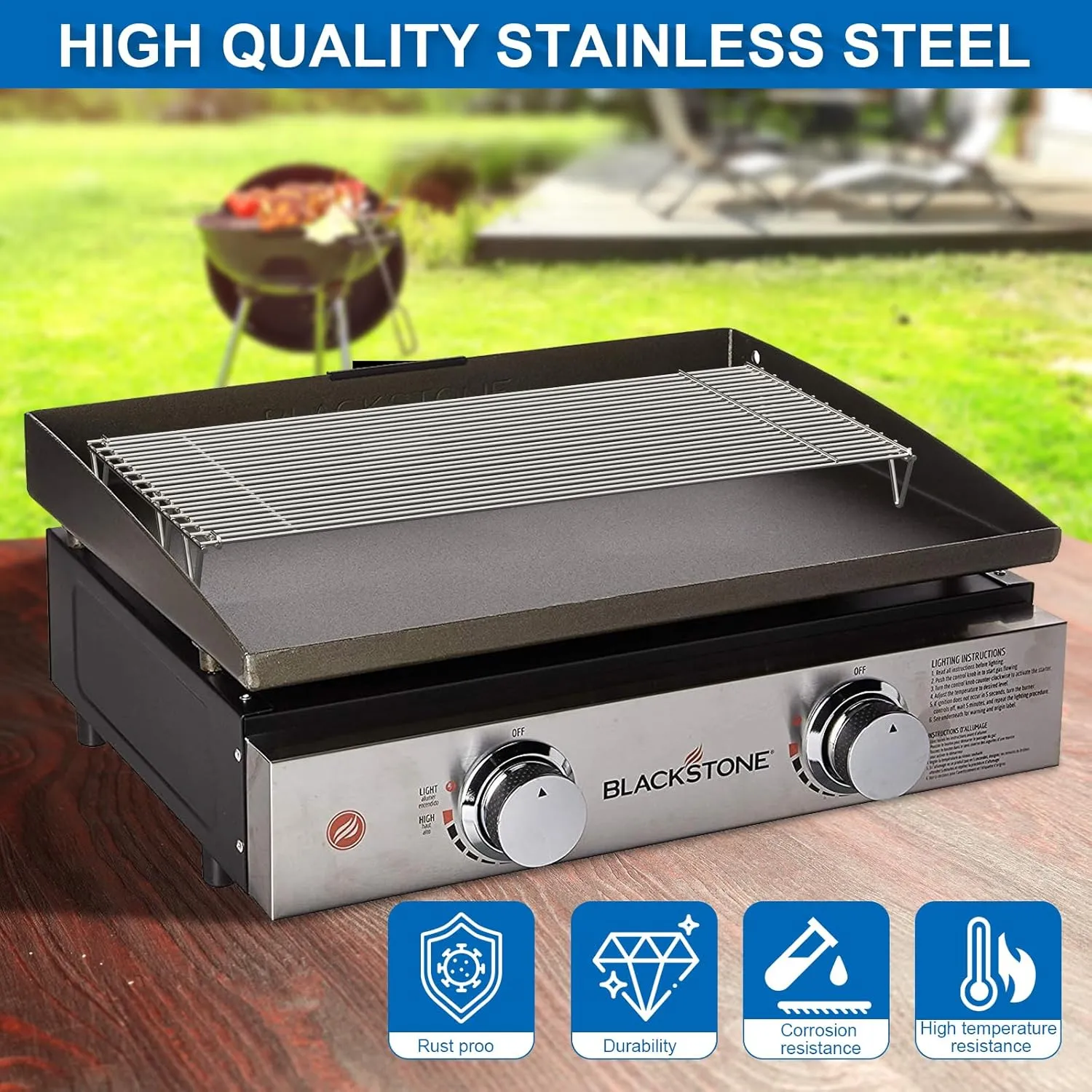 Adjustable Griddle Warming Rack for Blackstone 22 28 36 Inches Griddle, 304 Stainless Steel Grill Roasting Rack Accessories for Weber Charbroil and Most Tabletop Flat-top Griddle Grills