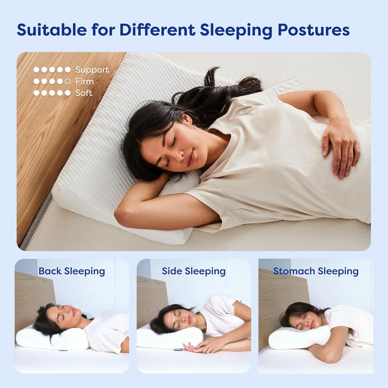 Adjustable Memory Foam Pillow, Travel Pillows for Sleeping, Cervical Neck Pillow for Sleeping, Soft Memory Foam Pillows for Side Sleepers, Side Sleeper Pillow for Shoulder Pain
