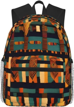 African Classic Weave Print Lightweight And Comfortable Duffel Bag, Casual Daypack, Multipurpose Backpack