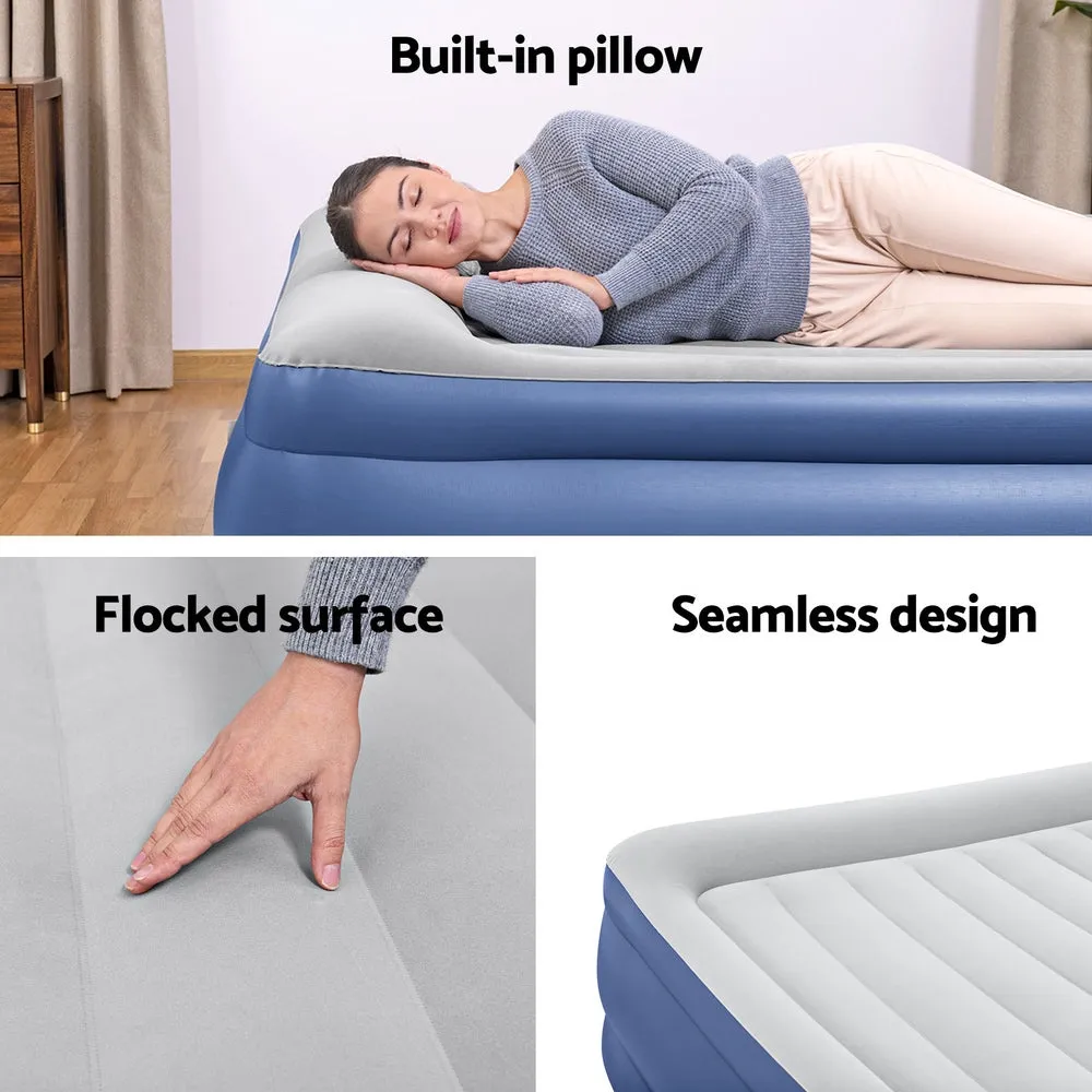Air Mattress King Inflatable Bed 56Cm Airbed Blue