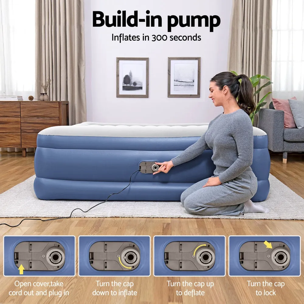 Air Mattress King Inflatable Bed 56Cm Airbed Blue