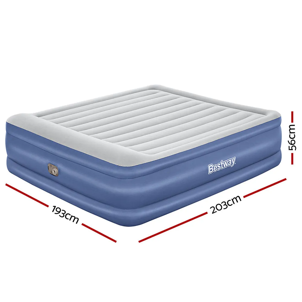 Air Mattress King Inflatable Bed 56Cm Airbed Blue