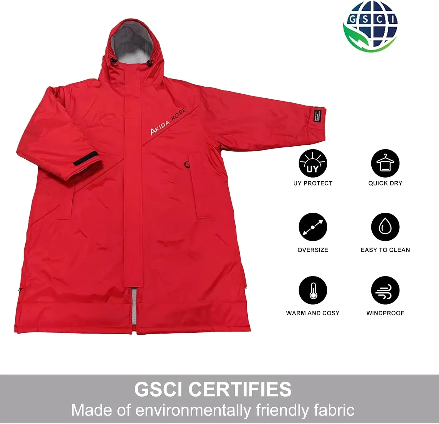 Akida Oversized Changing Robe/Swim Parka,Waterproof Surf Poncho Warm Coat Jacket,Quick Dry Wetsuit Changing Towel.