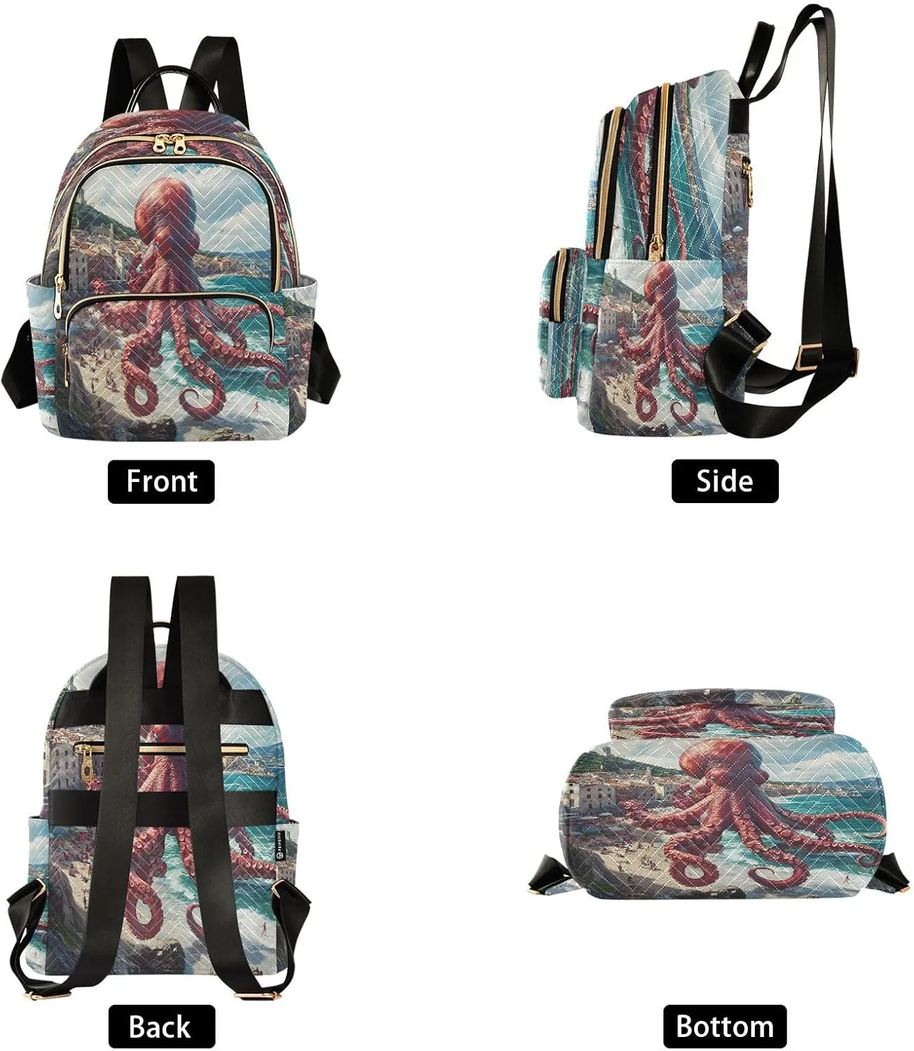 ALAZA Octopus Mini Backpack Purse for Women Travel Bag Lightweight Shoulder Bag Fashion Daypack171