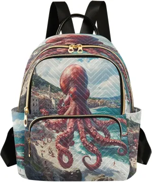 ALAZA Octopus Mini Backpack Purse for Women Travel Bag Lightweight Shoulder Bag Fashion Daypack171