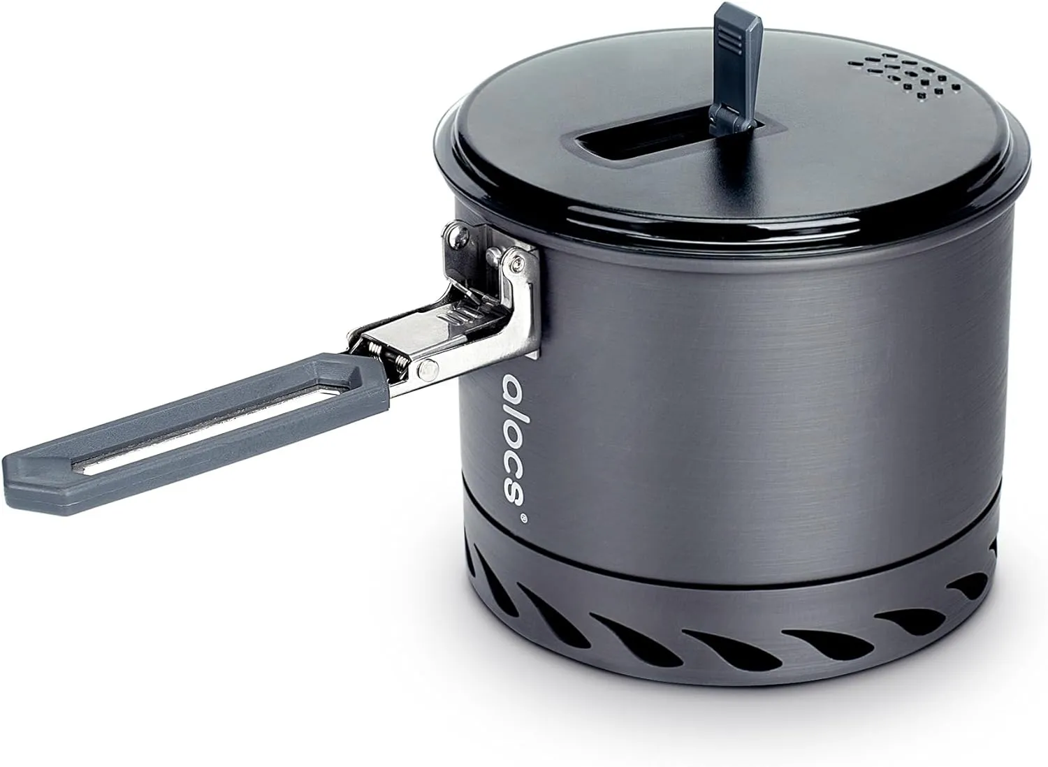 Alocs 1.4L Camping Pot, Lightweight Camping Cookware with Heat Exchanger, Portable Durable Camping Essentials Cooking Set for Backpacking Hiking Traveling