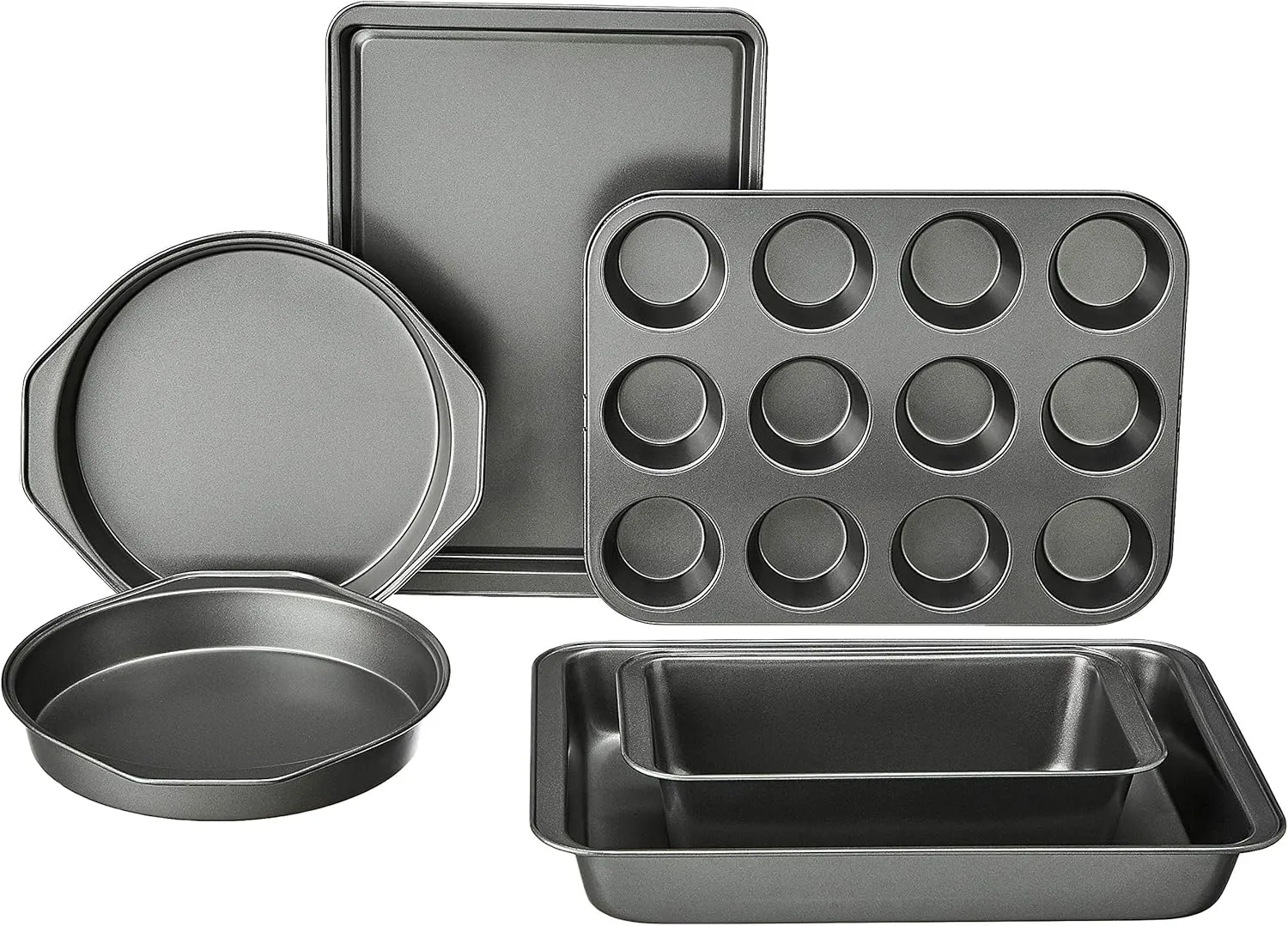 Amazon Basics 6 Piece Nonstick, Carbon Steel Oven Safe Bakeware Set, 16.25 x 11.75 x 6.25 inches