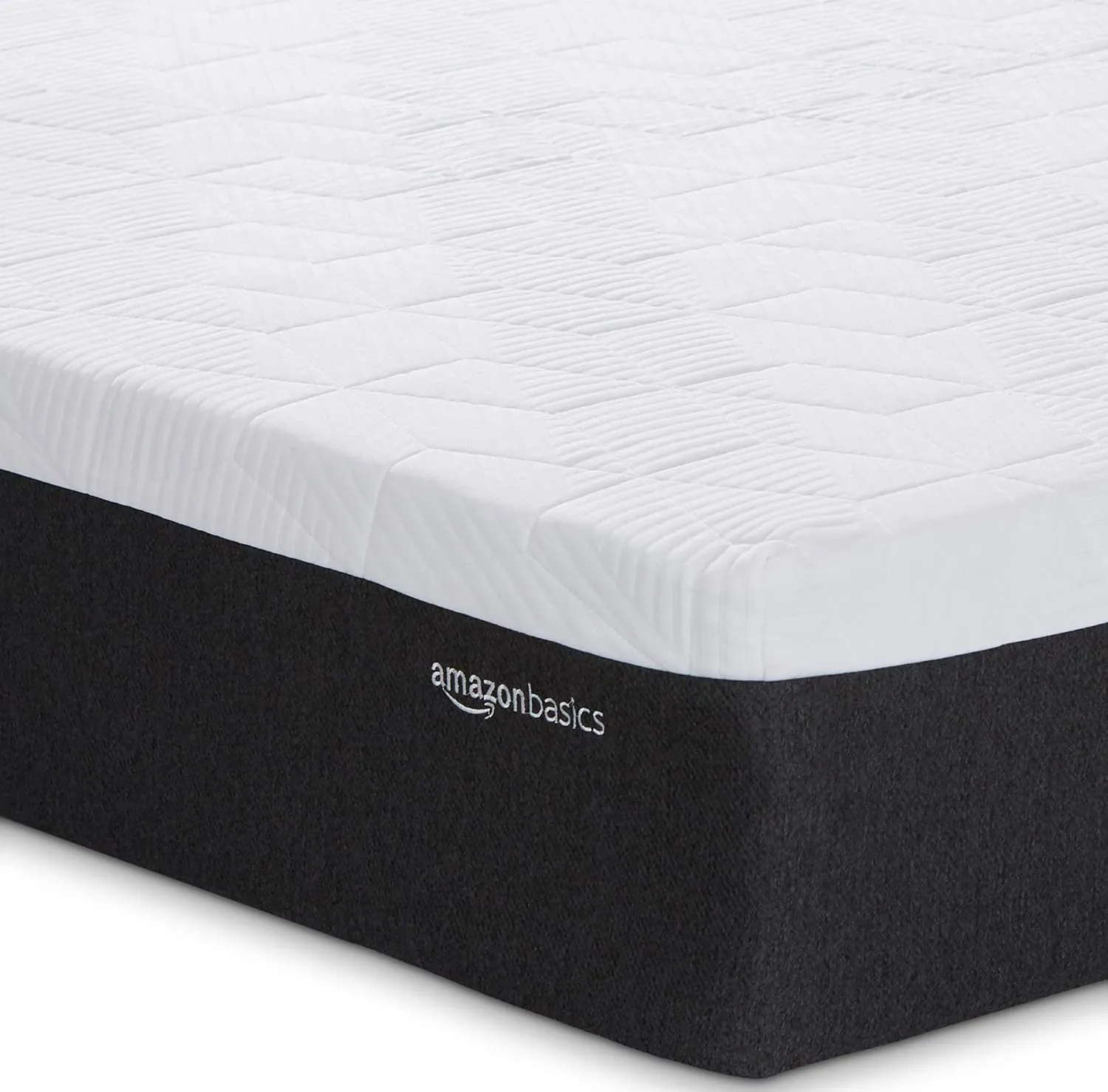 Amazon Basics Gel Memory Foam Mattress, Firm, Cooling, King Size Mattress, CertiPUR-US® Certified Foam, 80 x 76 x 12 inches, White/Dark Gray