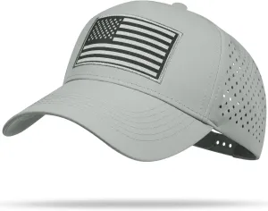 American Flag Trucker Hat, Quick Dry Baseball Cap for Men & Women, Laser Cut Mesh Waterproof Snapback Hats