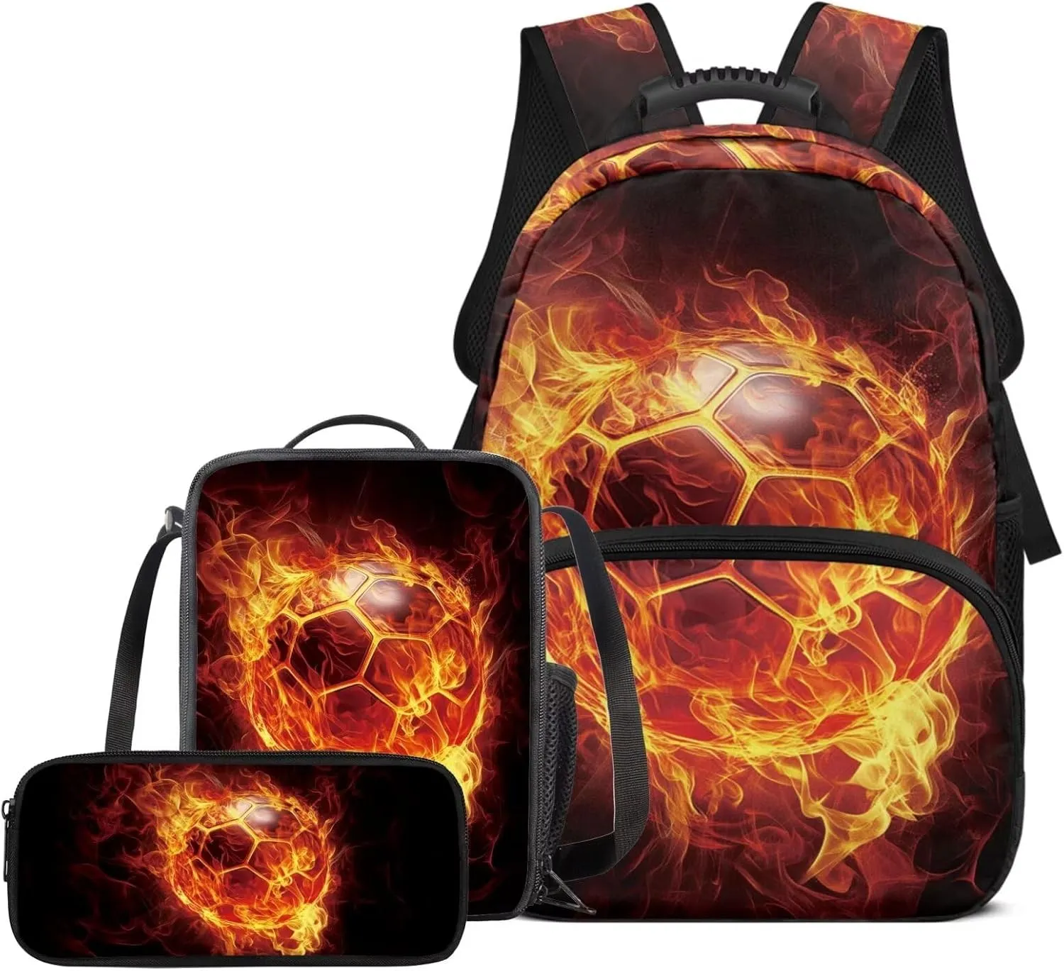 American Football Toddler Backpack and Lunch Box Set Boys Ages 4-6 10-12 Lightweight and Spacious Ideal Bookbag for Weekend Trips Includes Pencil Case School Bag Set of 3 Pack