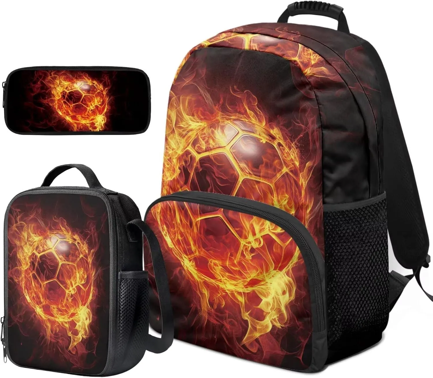 American Football Toddler Backpack and Lunch Box Set Boys Ages 4-6 10-12 Lightweight and Spacious Ideal Bookbag for Weekend Trips Includes Pencil Case School Bag Set of 3 Pack