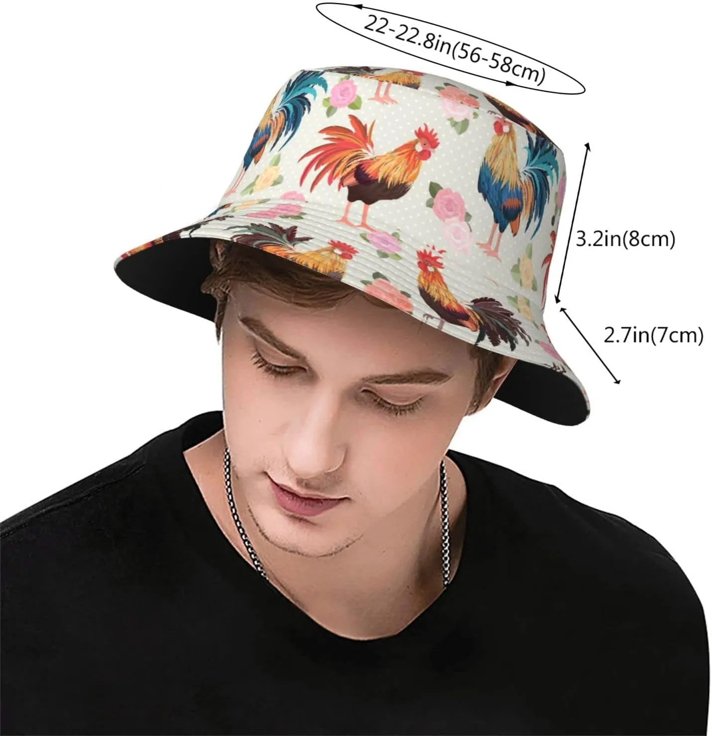 Animal Cute Chicken Bucket Hats Outdoor Summer Fashion Fisherman Hats Beach Mens Womens Teens Sun Hats for Travel