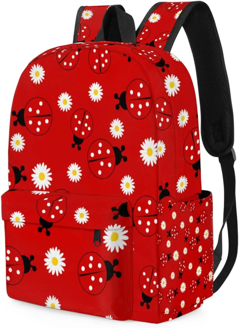 Animal Ladybugs Kids Backpack for Boys Girls Daisy Flower Preschool Toddler Backpack Kindergarten Nursery Bookbag Travel Children Lightweight School Bag
