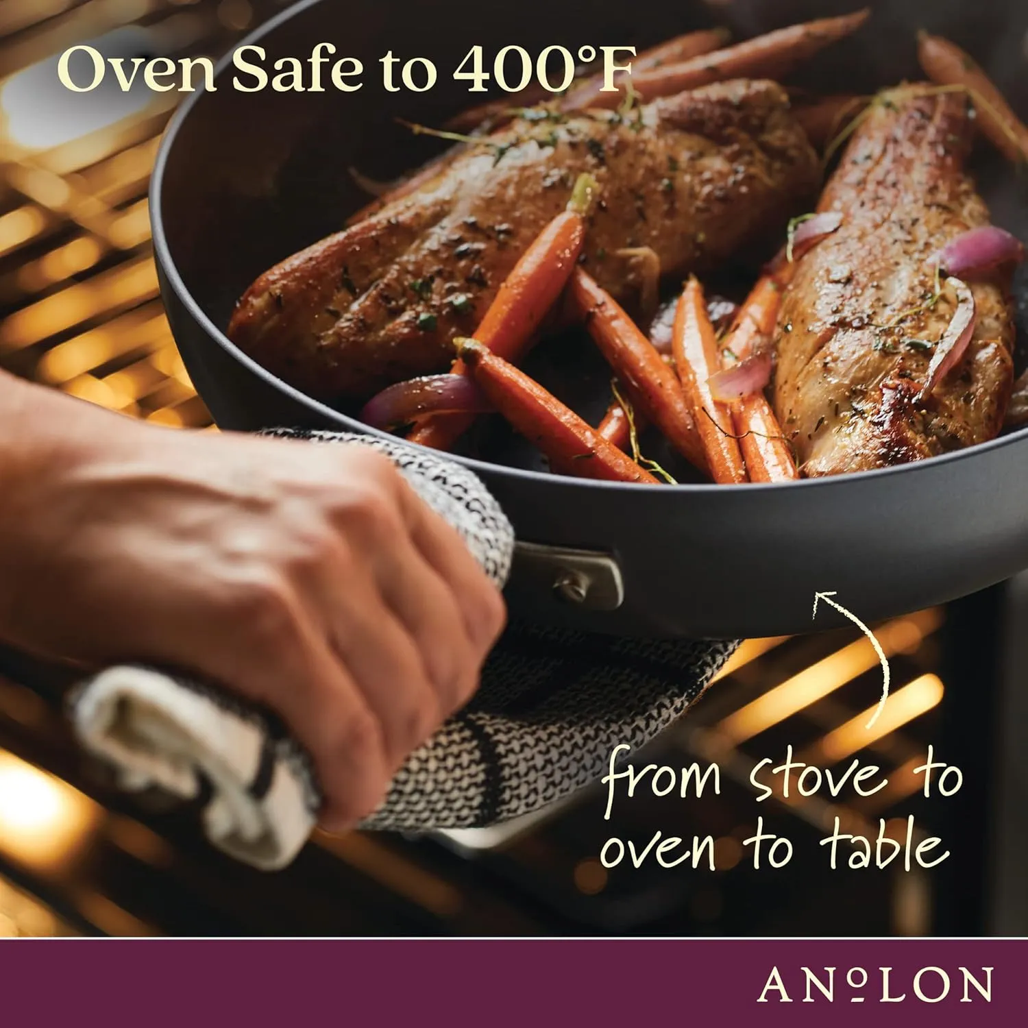 Anolon Advanced Hard-Anodized Dutch Oven Multipurpose Steamer Set, 8.5-Quart, Graphite