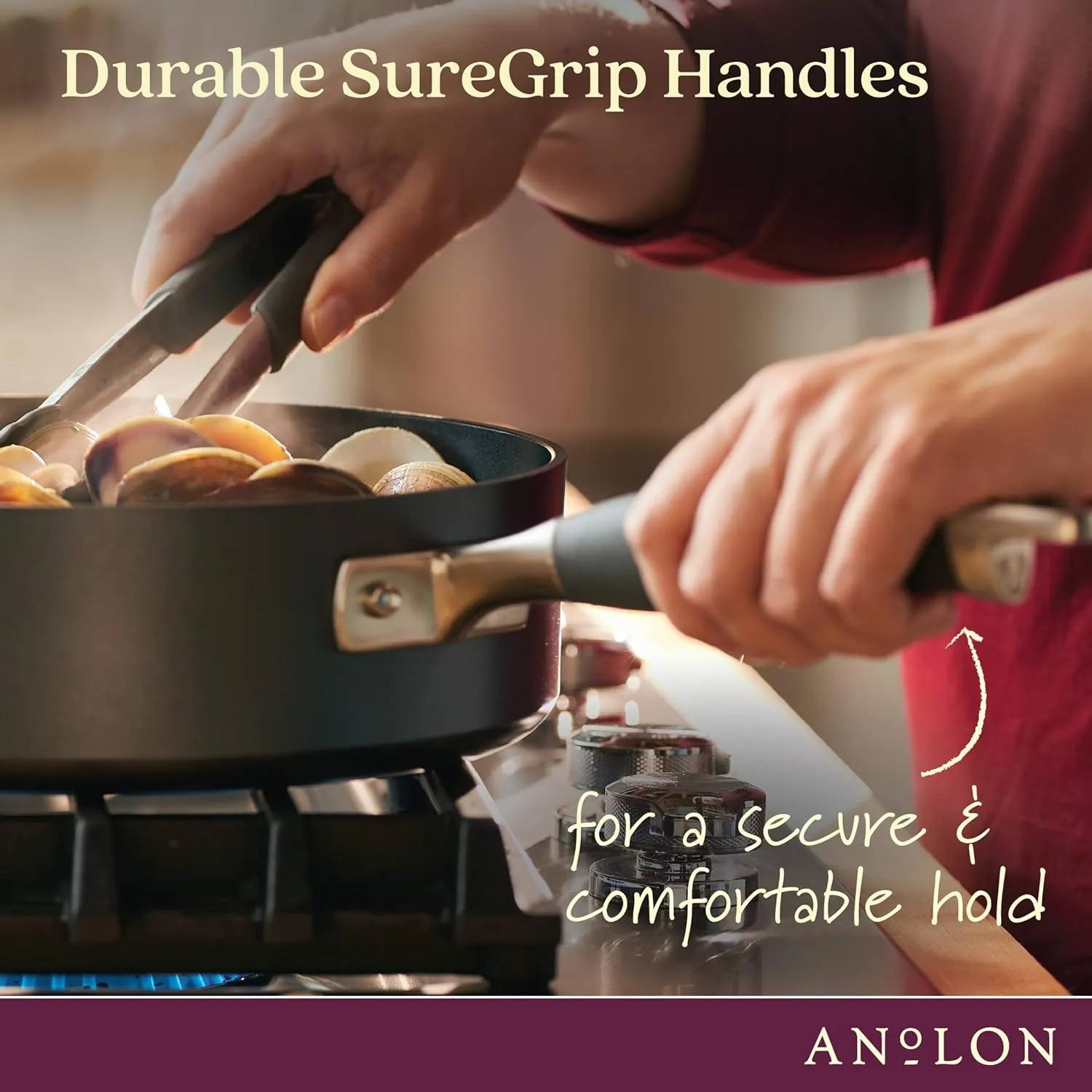 Anolon Advanced Hard-Anodized Dutch Oven Multipurpose Steamer Set, 8.5-Quart, Graphite