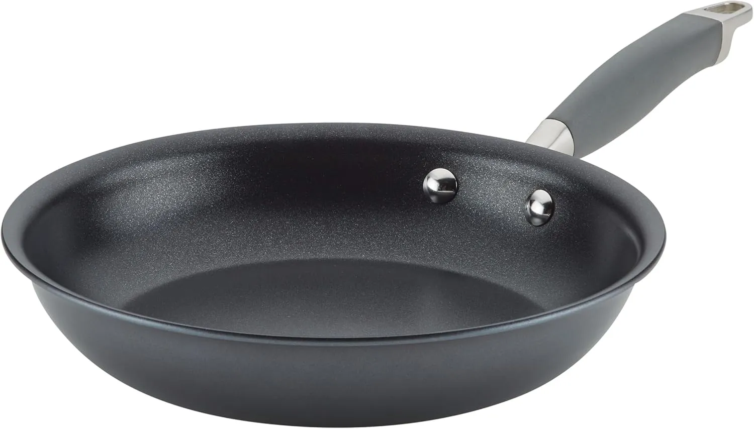 Anolon Advanced Home Hard-Anodized Nonstick Skillets (2 Piece Set- 10.25-Inch & 12.75-Inch, Moonstone)