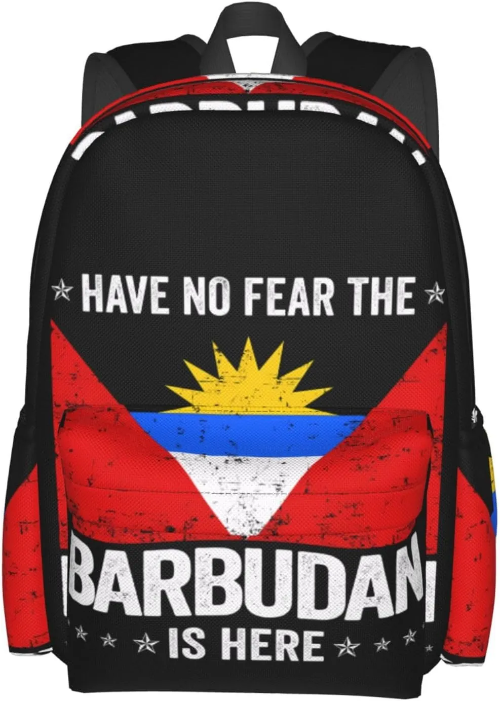 Antigua and Barbuda Flag Barbudan Is Here Backpack Large Capacity Backpack Lightweight Double Shoulder Bag For Women Men Travel