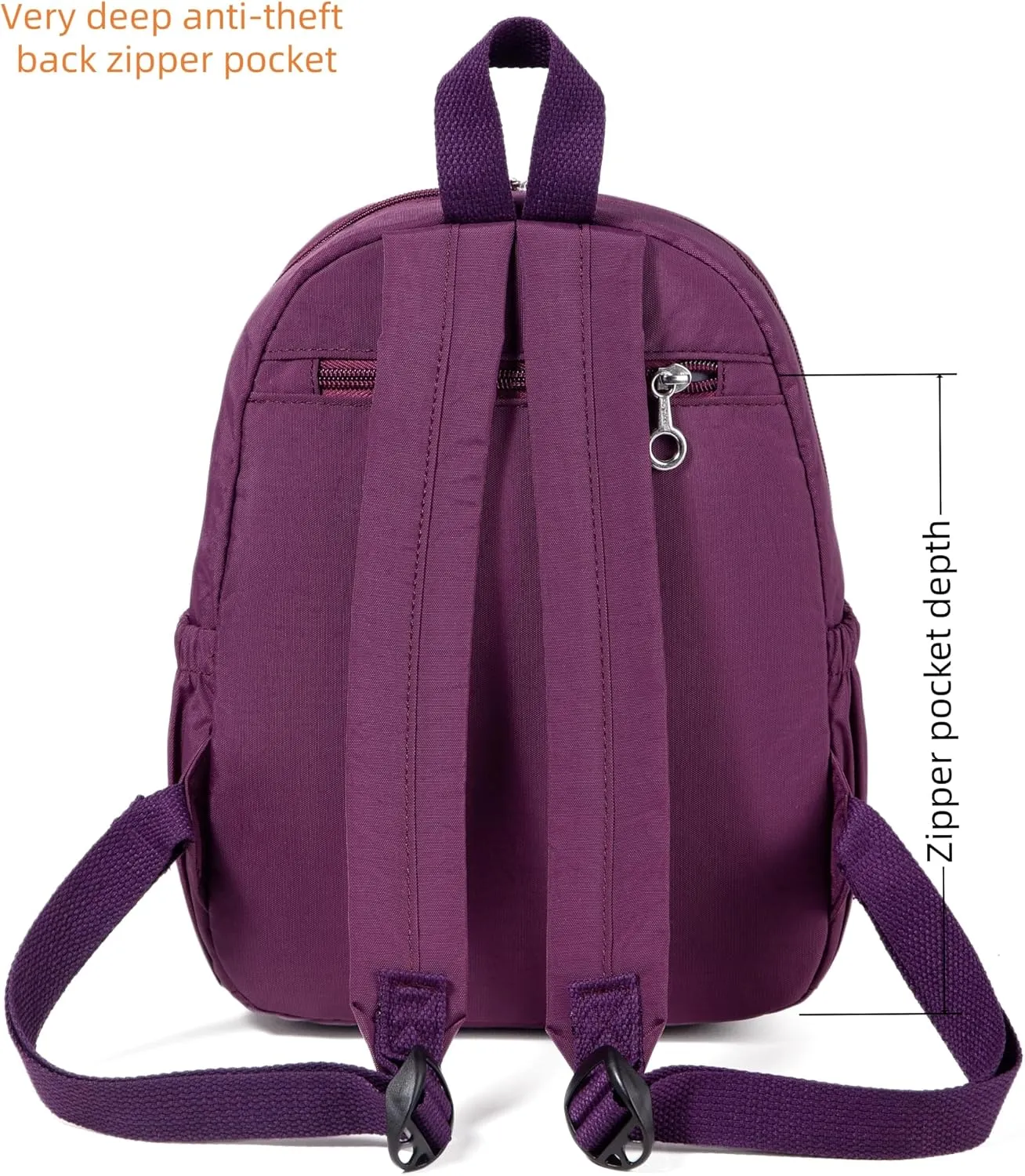 AOTIAN Mini Lightweight 11.8 Inch Backpack Durable Travel Hiking Women and Girls Small Daypack, 7 Liters Purple