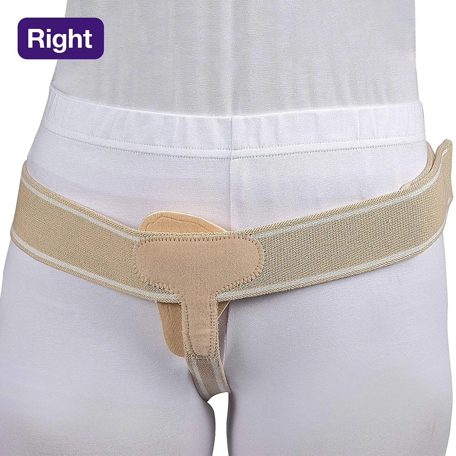 Armor Adult Universal Single Side Inguinal Hernia Support Brace for Relief of Abdominal Pain and Pressure, Pre and Post Surgery for Men and Women (Right)
